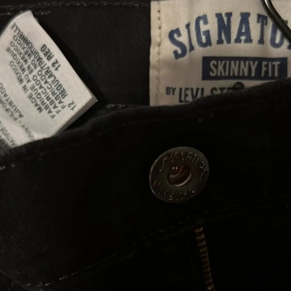 Levi's Signature Skinny Fit Black Denim Jeans Pants Size Youth 12